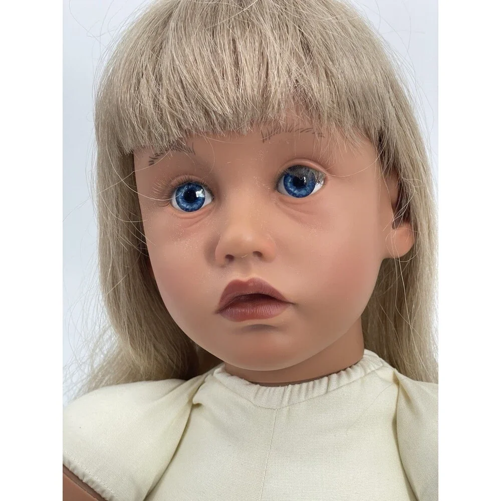 Apple Valley Doll Works 22” Blonde Blue Eyes Vinyl Doll Secrist Toys Vintage
